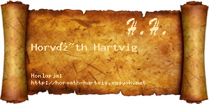 Horváth Hartvig névjegykártya